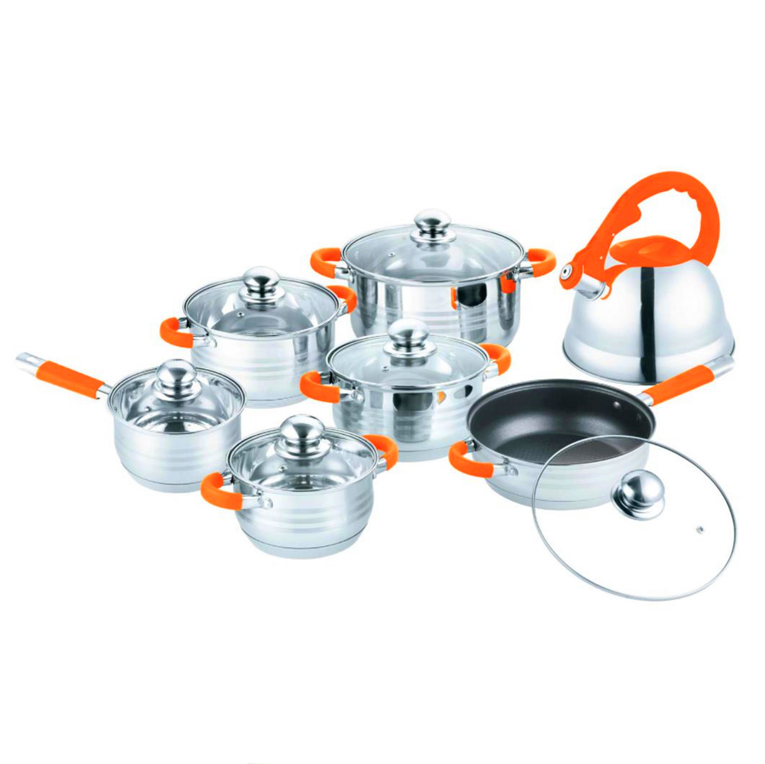 OEM Kitchen Appliances 14PCS Stainless Steel Cookware Set for